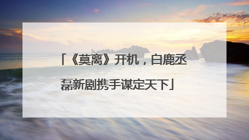《莫离》开机，白鹿丞磊新剧携手谋定天下