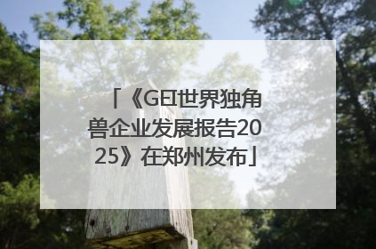 《GEI世界独角兽企业发展报告2025》在郑州发布