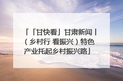 「甘快看」甘肃新闻丨（乡村行 看振兴）特色产业托起乡村振兴路