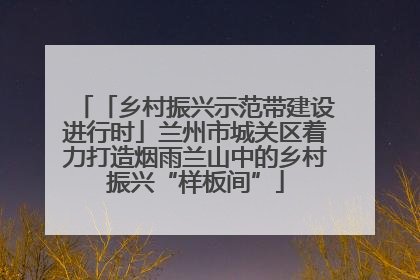 「乡村振兴示范带建设进行时」兰州市城关区着力打造烟雨兰山中的乡村振兴“样板间”