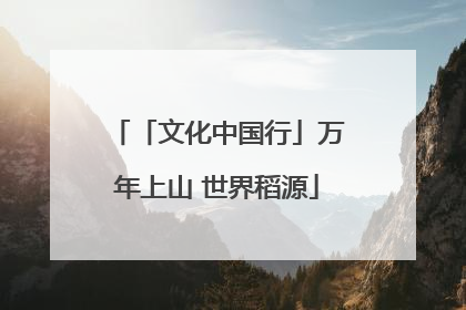 「文化中国行」万年上山 世界稻源