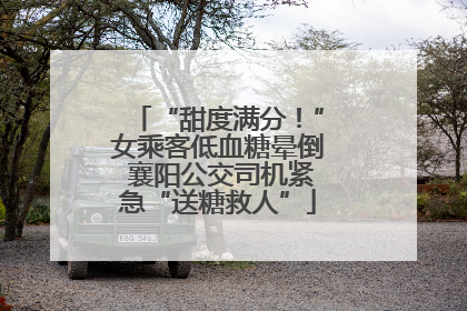 “甜度满分！”女乘客低血糖晕倒 襄阳公交司机紧急“送糖救人”