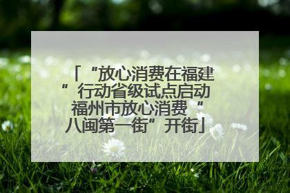 “放心消费在福建”行动省级试点启动 福州市放心消费“八闽第一街”开街