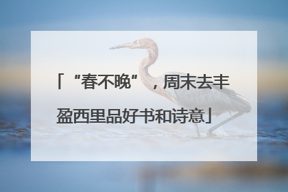 “春不晚”，周末去丰盈西里品好书和诗意