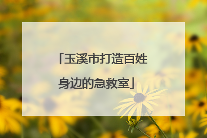玉溪市打造百姓身边的急救室