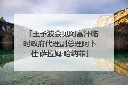王予波会见阿富汗临时政府代理副总理阿卜杜·萨拉姆·哈纳菲