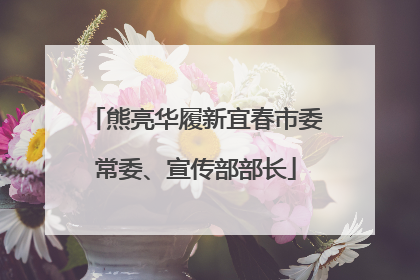 熊亮华履新宜春市委常委、宣传部部长