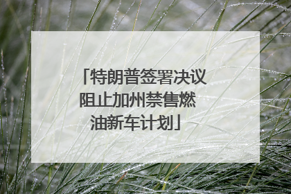 特朗普签署决议 阻止加州禁售燃油新车计划