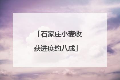 石家庄小麦收获进度约八成