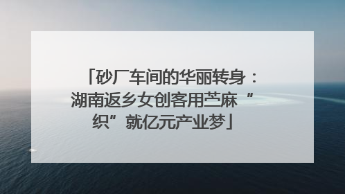 砂厂车间的华丽转身：湖南返乡女创客用苎麻“织”就亿元产业梦
