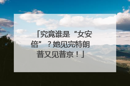 究竟谁是“女安倍”？她见完特朗普又见普京！