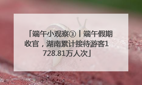 端午小观察③丨端午假期收官，湖南累计接待游客1728.81万人次