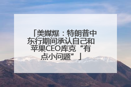 美媒爆：特朗普中东行期间承认自己和苹果CEO库克“有点小问题”
