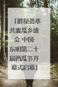群星荟萃共襄瓜乡盛会 中国·东明第二十届西瓜节开幕式启幕