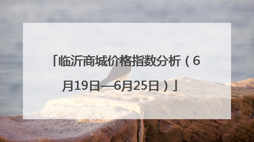 临沂商城价格指数分析（6月19日—6月25日）