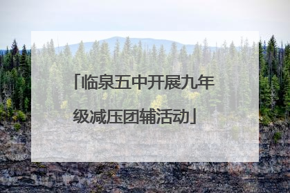 临泉五中开展九年级减压团辅活动