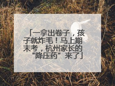 一拿出卷子，孩子就炸毛！马上期末考，杭州家长的“降压药”来了