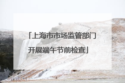 上海市市场监管部门开展端午节前检查