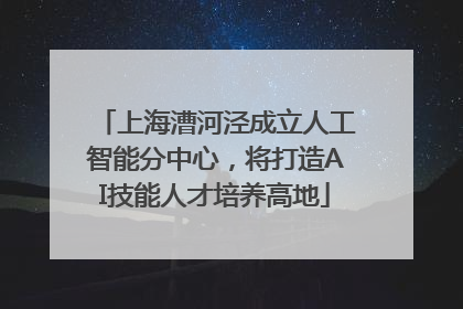 上海漕河泾成立人工智能分中心，将打造AI技能人才培养高地