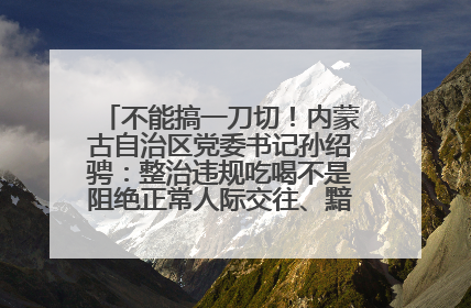 不能搞一刀切！内蒙古自治区党委书记孙绍骋：整治违规吃喝不是阻绝正常人际交往、黯淡人间烟火