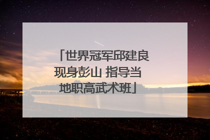 世界冠军邱建良现身彭山 指导当地职高武术班