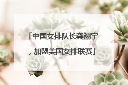 中国女排队长龚翔宇，加盟美国女排联赛