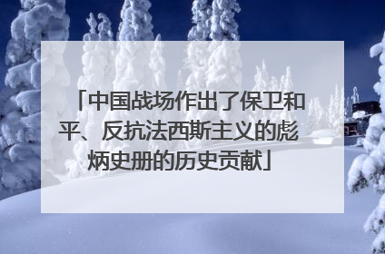 中国战场作出了保卫和平、反抗法西斯主义的彪炳史册的历史贡献