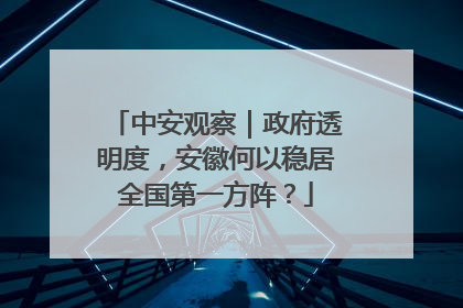 中安观察｜政府透明度，安徽何以稳居全国第一方阵？