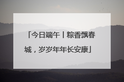 今日端午丨粽香飘春城，岁岁年年长安康