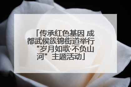 传承红色基因 成都武侯簇锦街道举行“岁月如歌·不负山河”主题活动