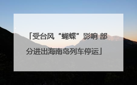 受台风“蝴蝶”影响 部分进出海南岛列车停运
