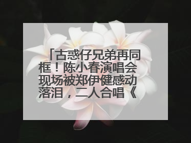 古惑仔兄弟再同框！陈小春演唱会现场被郑伊健感动落泪，二人合唱《一起冲一起闯》再现青春回忆