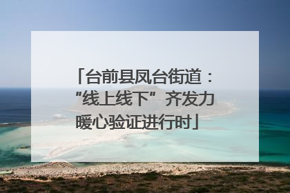 台前县凤台街道：“线上线下”齐发力 暖心验证进行时
