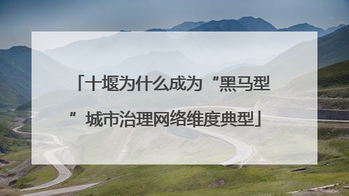 十堰为什么成为“黑马型”城市治理网络维度典型