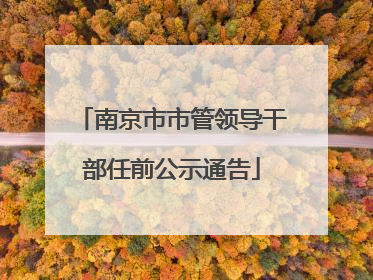 南京市市管领导干部任前公示通告