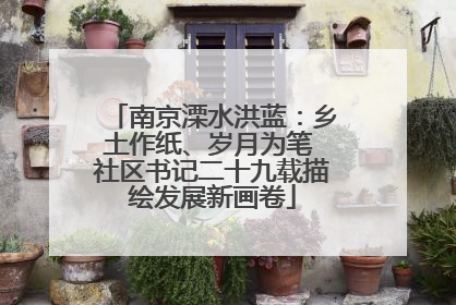 南京溧水洪蓝：乡土作纸、岁月为笔 社区书记二十九载描绘发展新画卷