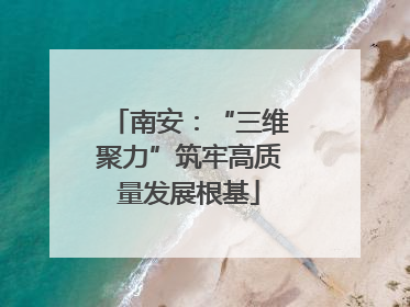 南安：“三维聚力”筑牢高质量发展根基