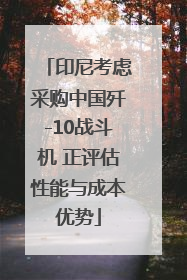 印尼考虑采购中国歼-10战斗机 正评估性能与成本优势