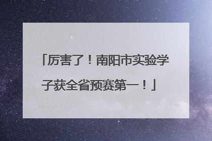 厉害了！南阳市实验学子获全省预赛第一！