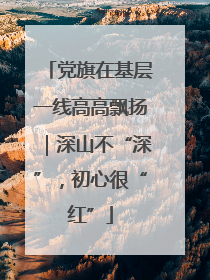 党旗在基层一线高高飘扬｜深山不“深”，初心很“红”