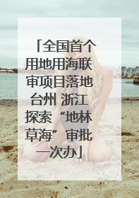 全国首个用地用海联审项目落地台州 浙江探索“地林草海”审批一次办