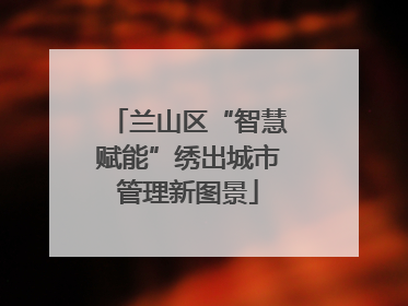 兰山区“智慧赋能”绣出城市管理新图景