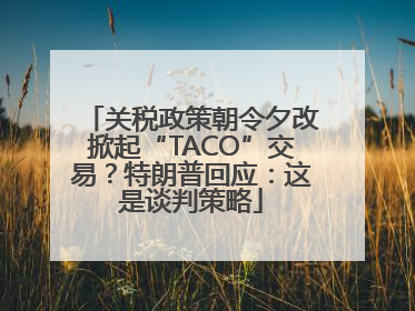 关税政策朝令夕改掀起“TACO”交易？特朗普回应：这是谈判策略
