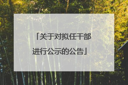关于对拟任干部进行公示的公告