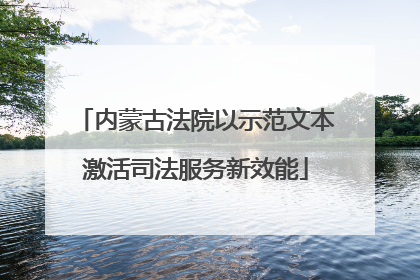 内蒙古法院以示范文本激活司法服务新效能