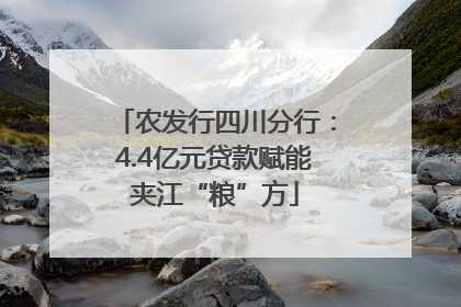 农发行四川分行：4.4亿元贷款赋能夹江“粮”方