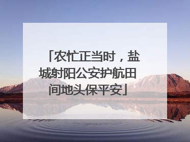 农忙正当时，盐城射阳公安护航田间地头保平安
