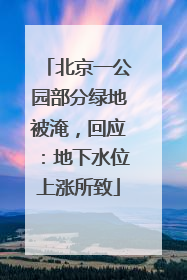 北京一公园部分绿地被淹，回应：地下水位上涨所致