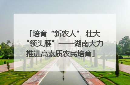 培育“新农人” 壮大“领头雁”——湖南大力推进高素质农民培育