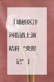 埇桥区汴河街道上演秸秆“变形记”